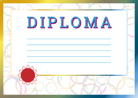 Diploma to be awarded students. Vector illustration of A-4 formatのイラスト素材