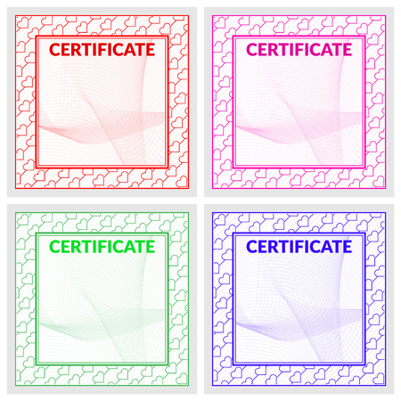 A set of certificates for Valentine's day. Vector illustration for graphic designのイラスト素材