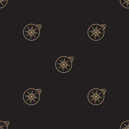 Ball on the Christmas tree. Vector illustration. Seamless Patternのイラスト素材