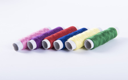 Image of color threads isolated close up