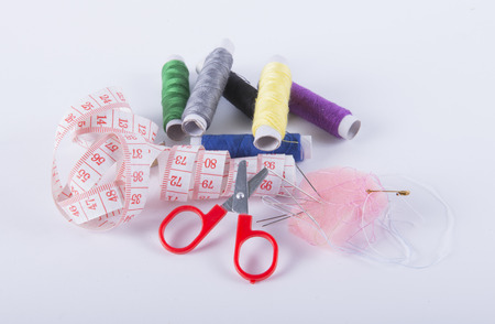 Image of sewing kit isolated