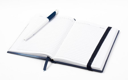 Image of open notebook isolated close up.
