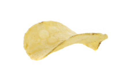 Image of chips slice isolated close up with shadows.
