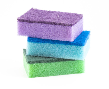Image of colored sponges isolated close up.の写真素材