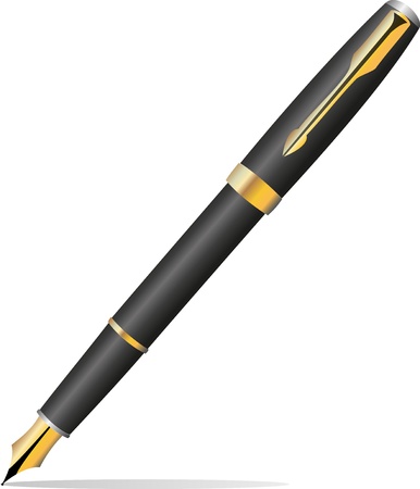 Black fountain pen with gold tip のイラスト素材