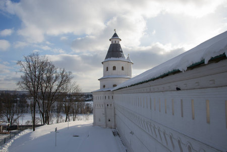 New Jerusalem monastery on a sunny winter dayの写真素材