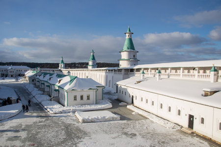 New Jerusalem monastery on a sunny winter dayの写真素材