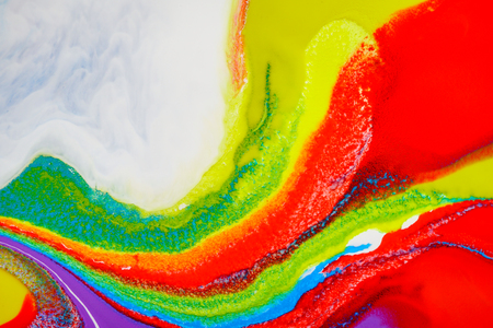 Colorful acrylic paint stains close-up macroの写真素材
