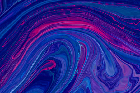 Marble pattern from colored liquid acrylic paints. Colorful abstract background