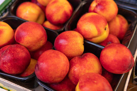 Lots of fresh apricots for sale in the market