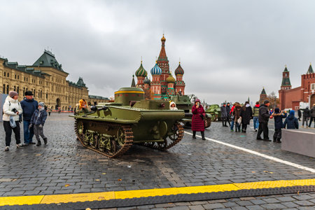 Moscow, Russia - November 7, 2022: Exhibition of military equipmentのeditorial素材