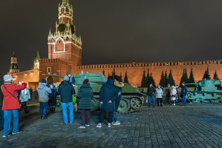 Moscow, Russia - November 7, 2022: Exhibition of military equipmentのeditorial素材