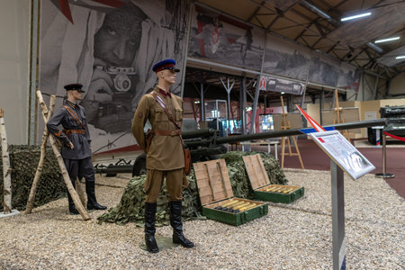 Moscow, Russia - November 12, 2022: Exhibition of military equipmentのeditorial素材