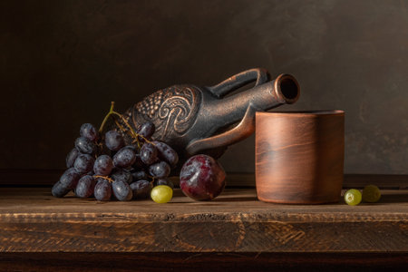 Still life with fruit in a classic styleの写真素材