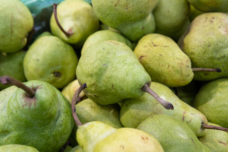 Pears are sold in a supermarket.の写真素材