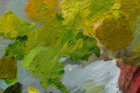 Oil paints applied to a paletteの写真素材