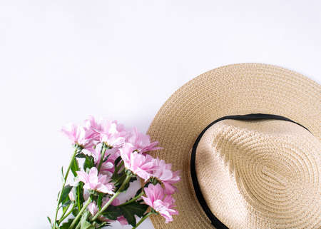Postcard for wishes. Recreation. Hat.