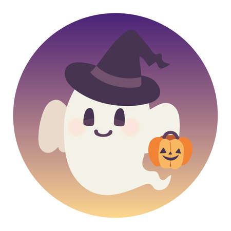 Halloween ghost illustrationのイラスト素材