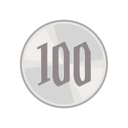 Illustration of money / Japanese coin / 100 yen coin
