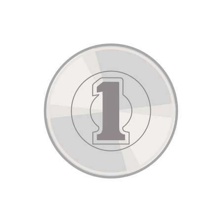 Illustration of money / Japanese coin / 1 yen coinのイラスト素材