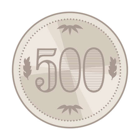 Illustration of money / Japanese coin / 500 yen coinのイラスト素材
