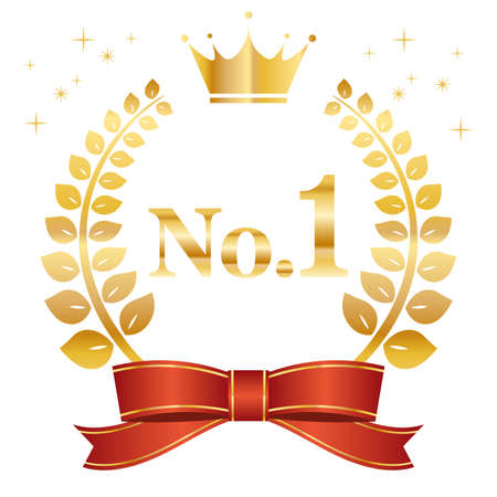 Ranking | Laurel wreath | Golden | Ribbonのイラスト素材