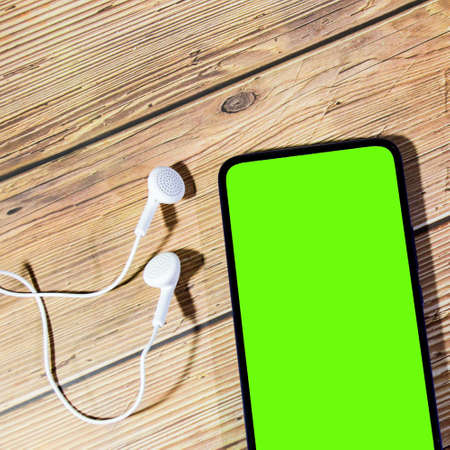 Mobile phone with blank screen or copyspace to put content in the project.の写真素材