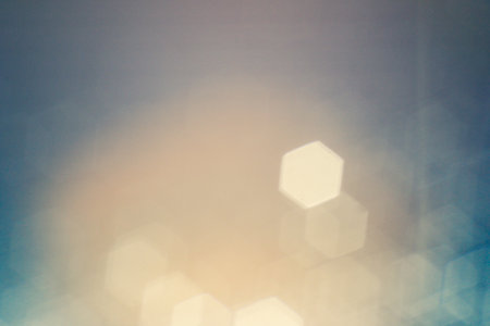 Soft focus. Abstract background of hexagon shape bokeh. caused by lens blur