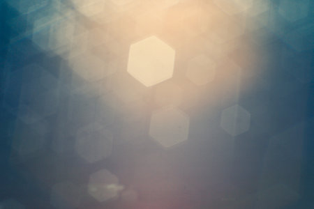 Soft focus. Abstract background of hexagon shape bokeh. caused by lens blurの写真素材