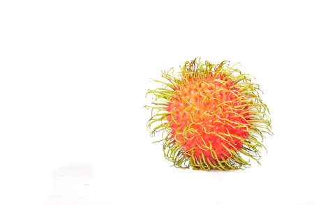 Ripe rambutan is delicious to eat. Rambutan on a white background. Thai fruit concept. rambutan...