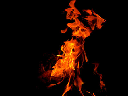 Abstract background image of flames on black background.の写真素材