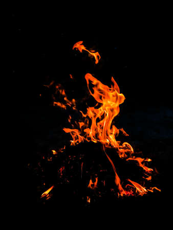 Abstract background image of flames on black background.の写真素材