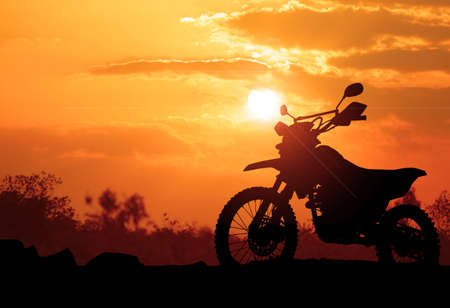 Motocross silhouette in the evening