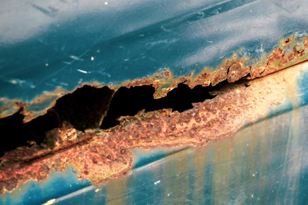 Rust that corrodes the body of an old car. rust of carsの写真素材
