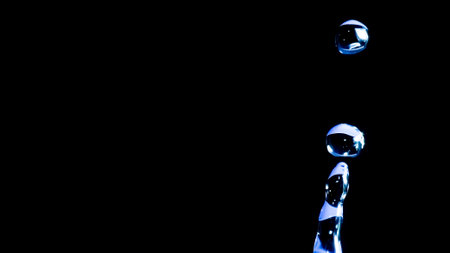 Super macro of water droplets. Abstract shape image of water droplets, with copy space for content.の写真素材