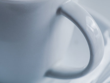 White hot coffee cup holder. rest time conceptの写真素材