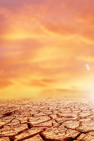 Dry land with cracked earth. Global warming, climate change conceptの写真素材