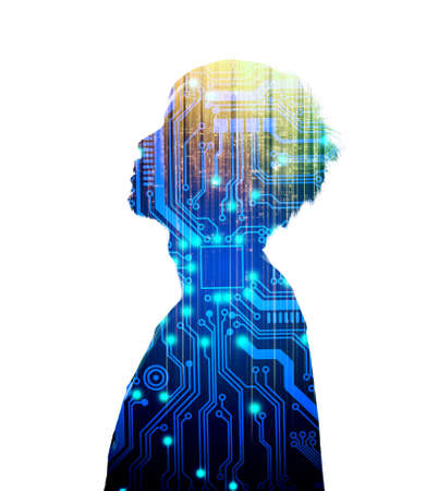 Think of humans and technology in the virtual world.