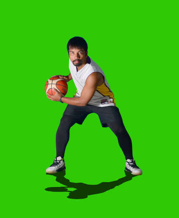 basketball player on colored backgroundの写真素材