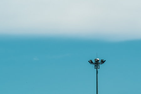 Image for sky background and spotlight pole. sports background conceptの写真素材