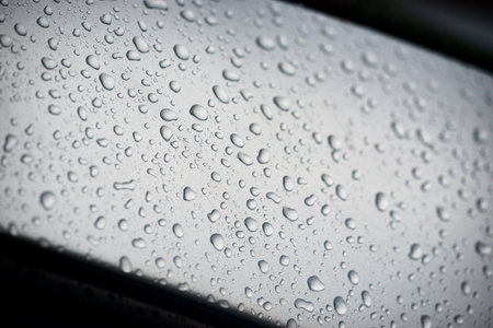Water droplets on the body of the carの写真素材