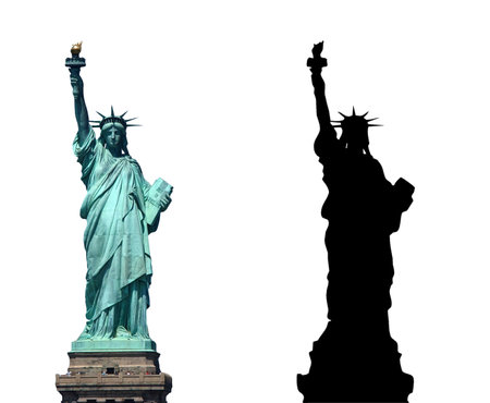 Statue of Liberty on a colored backgroundの写真素材