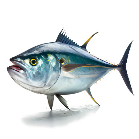 Tuna fish isolated on white background. 3d render illustration.の写真素材