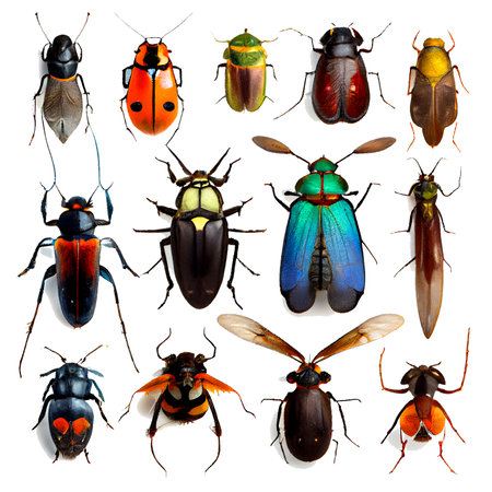 Insects collection isolated on white background. Insects collection.の写真素材