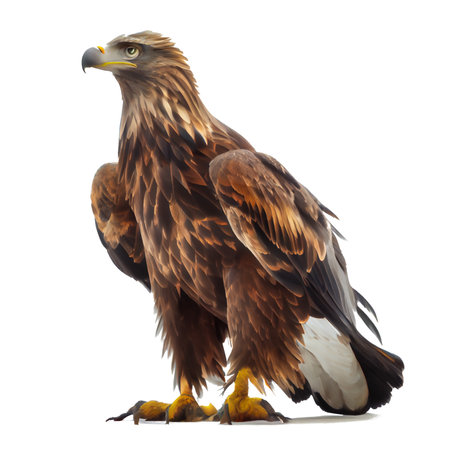 Golden Eagle, Aquila chrysaetos, in front of white backgroundの素材