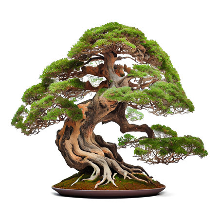 bonsai tree isolated on white background 3D illustration. high resolutionの素材