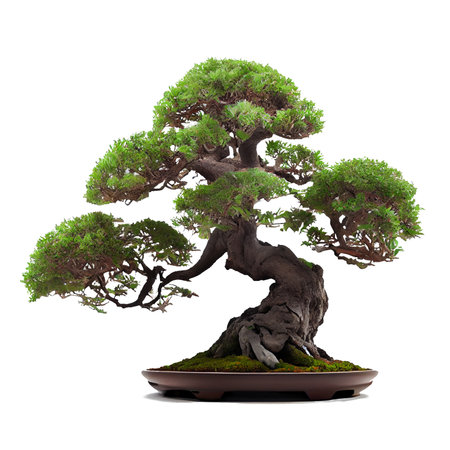 bonsai tree isolated on white background. 3d illustration. High resolutionの素材