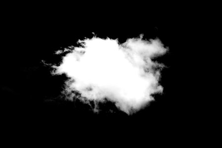 White cloud on black background. Abstract white cloud on black background.の写真素材