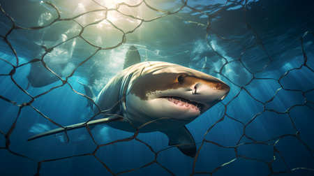 Great White Shark in the Red Sea. 3D Rendering.の素材