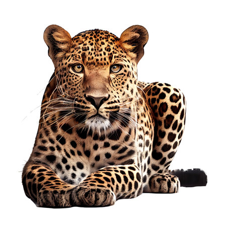 Leopard isolated on a white background. 3d render illustration.の素材